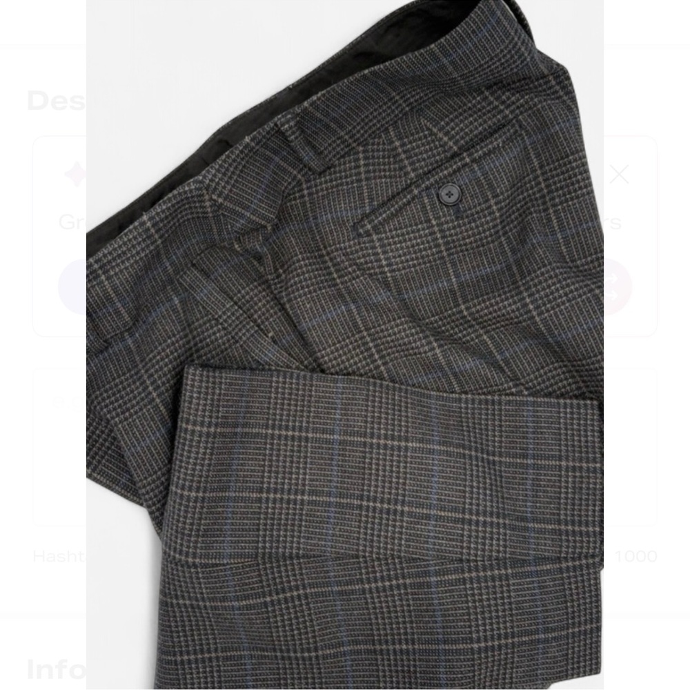 Loft Navy/Beige Glen Plaid Career Pants Women's 12 Office Preppy Classic